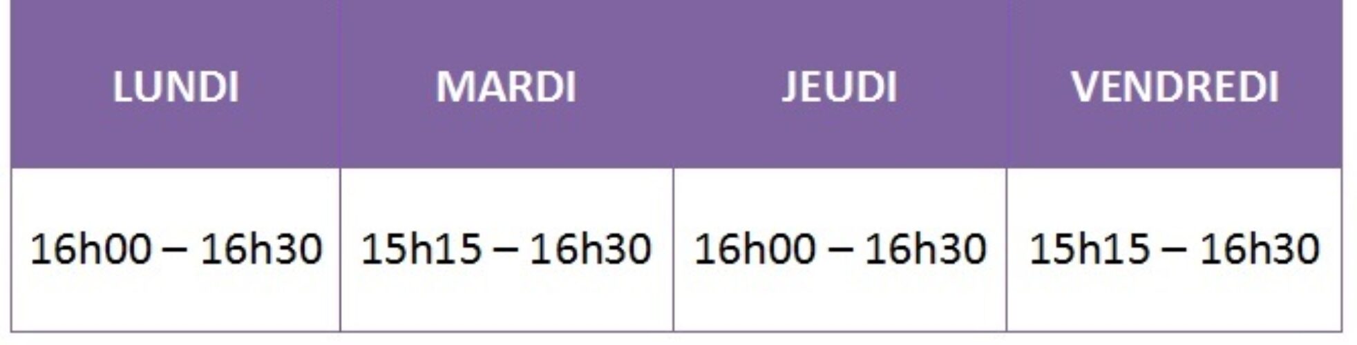 Horaires périscolaire