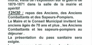 Cérémonie du 11 novembre 2021