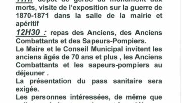 Cérémonie du 11 novembre 2021
