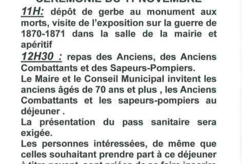 Cérémonie du 11 novembre 2021