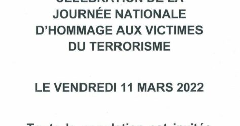 Journée nationale d’hommage aux victimes du terrorisme
