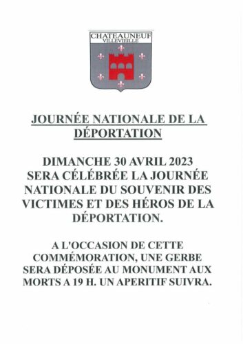 JOURNÉE NATIONALE DE LA DÉPORTATION DU 30 AVRIL 2023